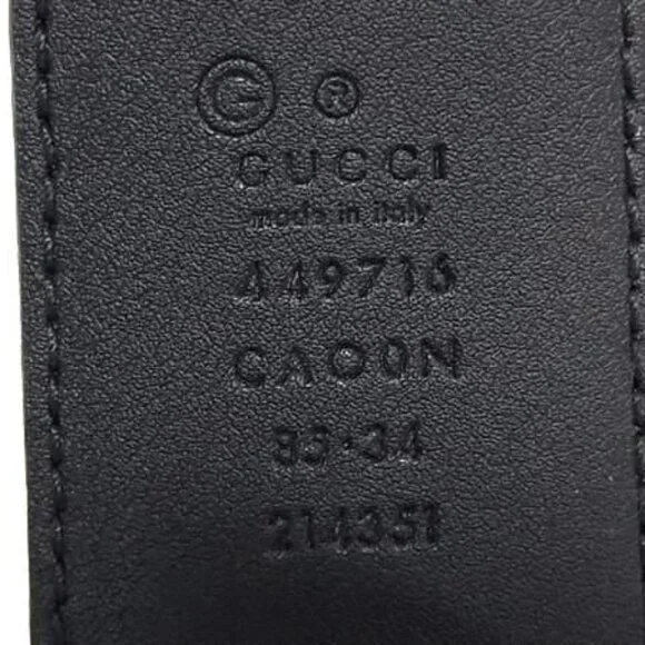 Gucci Leather Silver Hardware Belt Size 85.34 Black - Picture 4 of 4